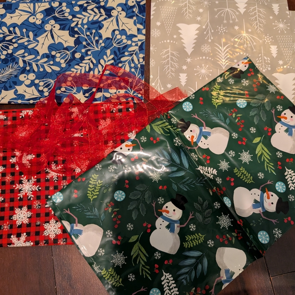 QVC Primula Festive Holiday Gift Wrap Set - Snowman, Plaid, and Floral Designs
